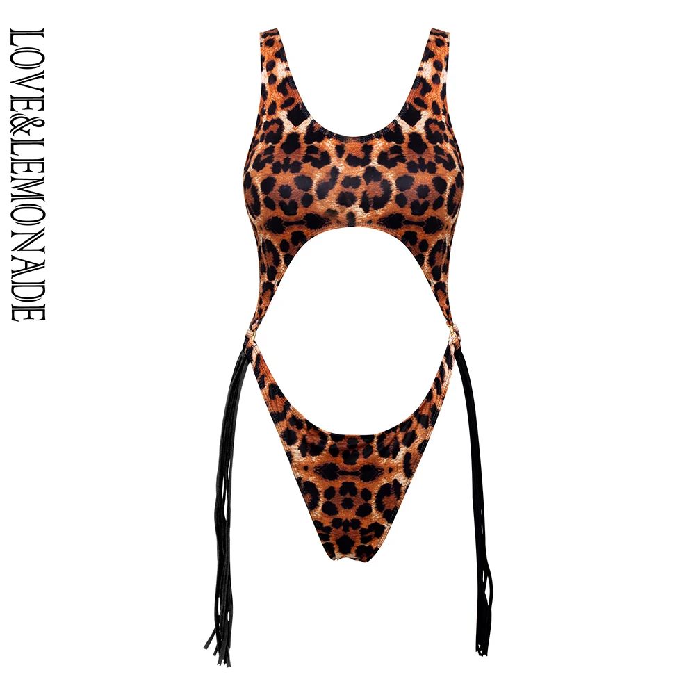 

Love&Lemonade Sexy Leopard Cut Out Tassel Decoration SWIMSUIT LMS01