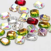 Accessoires pour les ongles, pierres, Strass, décorations, Nail Art, Rectangle, dos plat, cristal, brillant, 3D, manucure