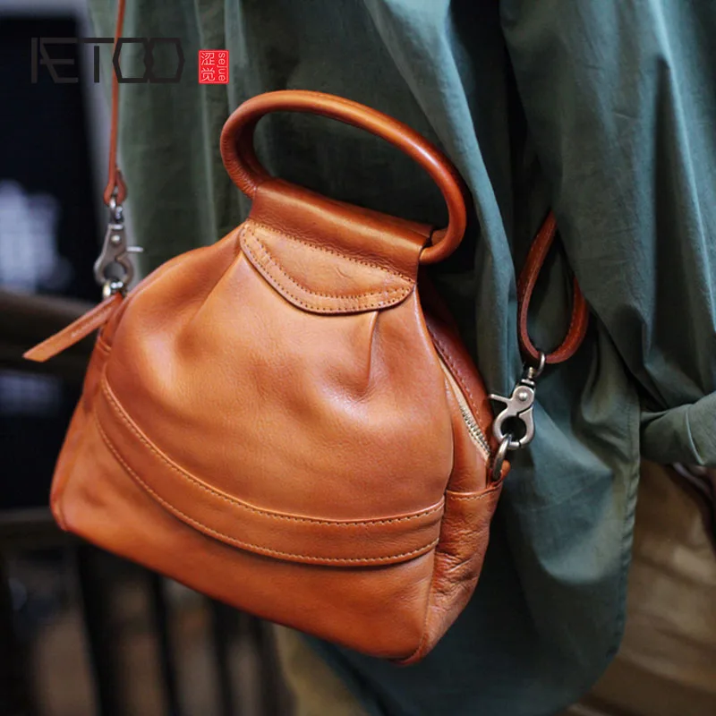 

AETOO Leather original retro handmade handbag soft casual personality ethnic style layer cowhide handbag slung shoulder bag