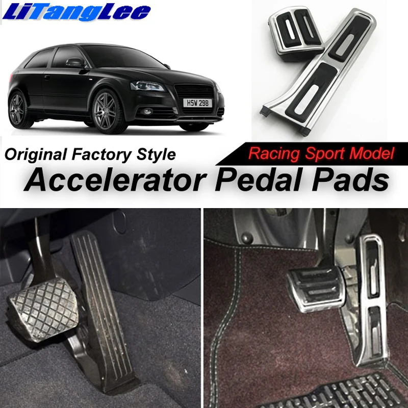 

LitangLee Car Accelerator Pedal Pad Cover Sport Racing Design For Audi A3 8P 2003~2013 AT LHD Foot Throttle Pedal Cover