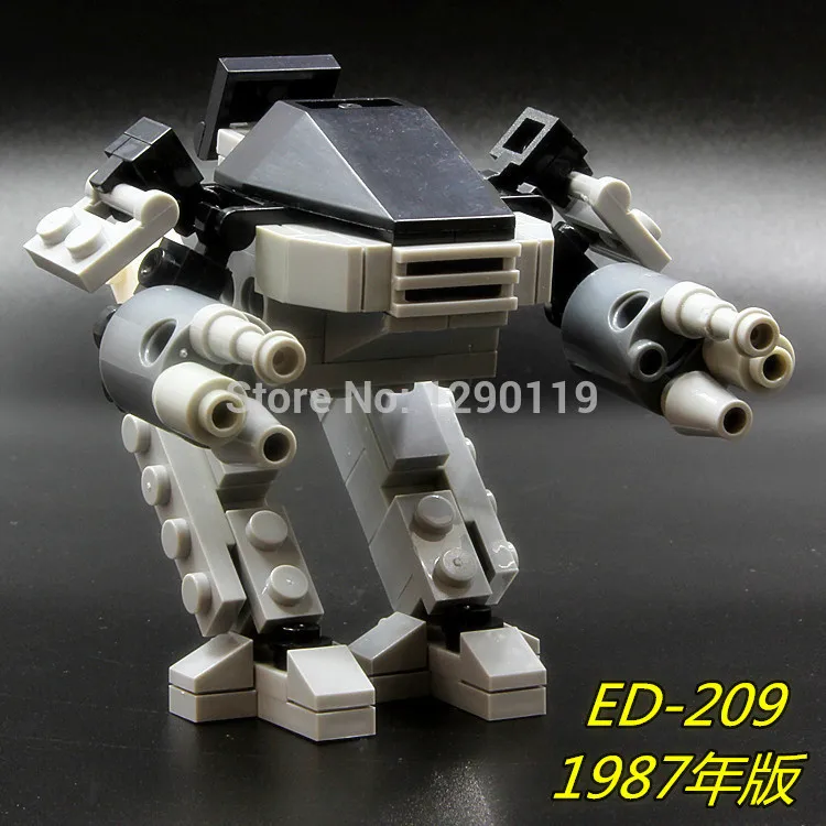 

MOC RoboCop 1987's ED-209 Robot Super Heroes Model Assemble DIY Building Blocks Minifigures Kids Learning Toys Gift