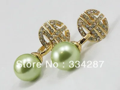 

hot sell new - 6 color!12mm white/pink/blue/black/red/green/shell pearl earring