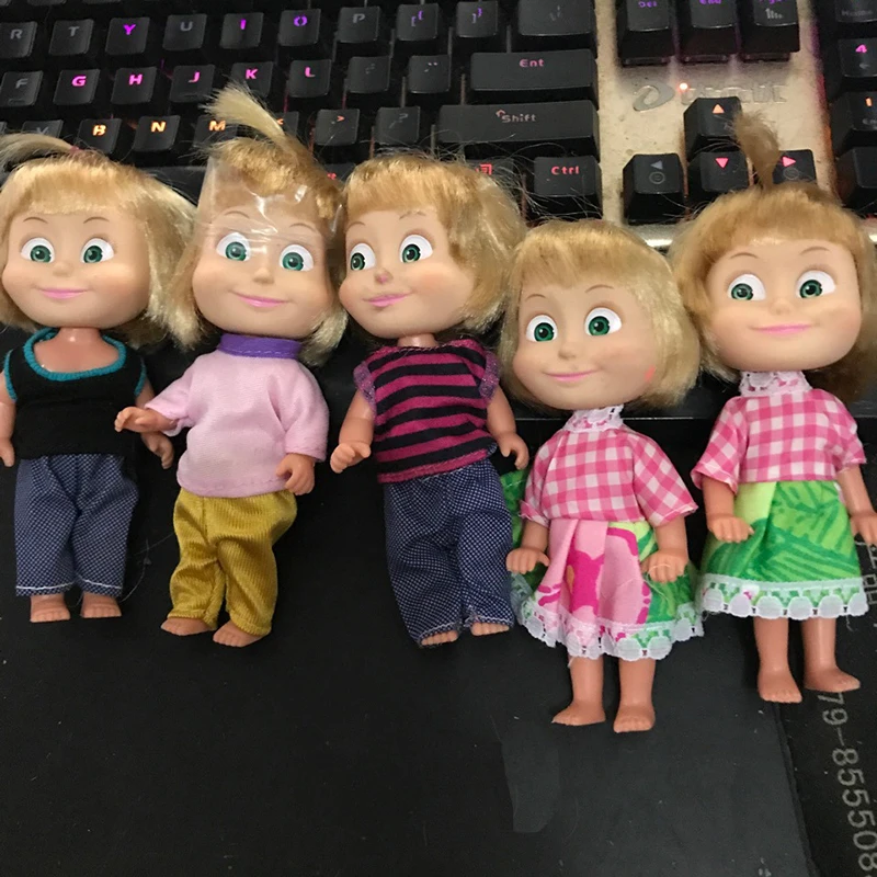 

10PCS/set baby Masha doll toys for girl mini Dress up princess dolls Decoration of the kid's room Surprise gift for children J2