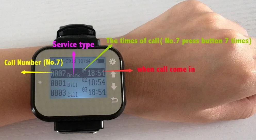 US $153.80 Restaurant Waiter Calling System K300plus Smart Watch Pager With Colorful KM Durable Call Bell2 Watch 5 Call Button