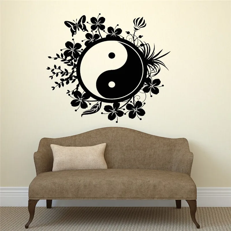 Us 8 67 21 Off Wall Decal Chinese Style Vinyl Sticker Tai Chi Philosophy Butter Flower Bedroom Living Room Home House Decoration Decor In Wall