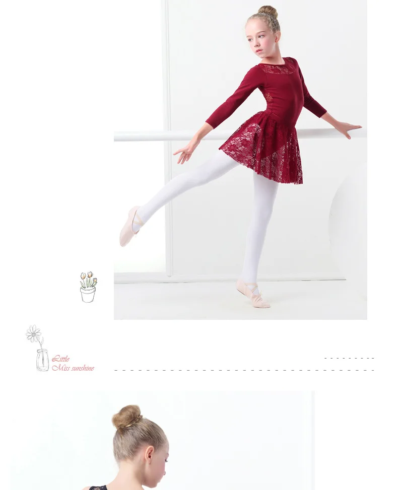 Розовое гимнастическое балетное платье-трико для маленьких девочек, танцевальные костюмы, кружевная хлопковая танцевальная одежда для балета, одежда для плавания