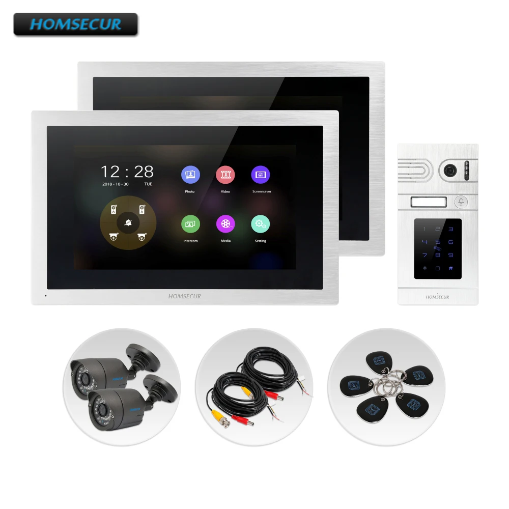 HOMSECUR 10\ Video Door Entry Phone Call System with Waterproof CCTV Camera 110 Degree BC071HD-S+BM114HD-S