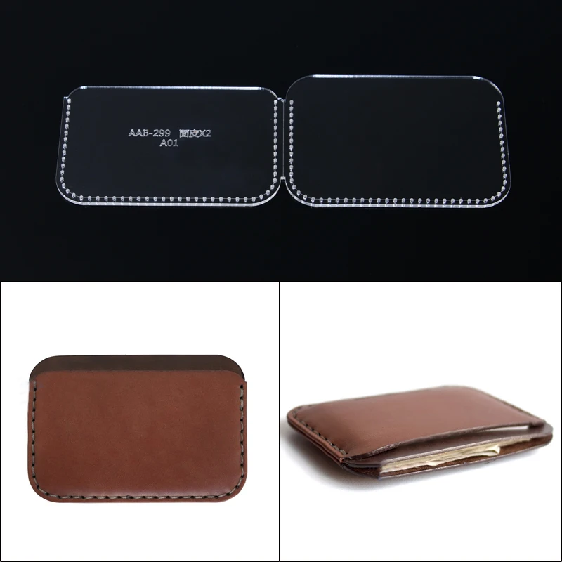 

DIY Card package coin purse leather handcraft sewing mode acrylic template template 11*8*1.5cm