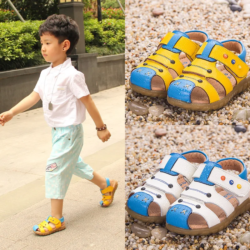 Летние пляжные сандалии для детей; обувь для отдыха из натуральной кожи; мини-кроссовки Melissa с мягкой подошвой для маленьких мальчиков; кроссовки для тренировок