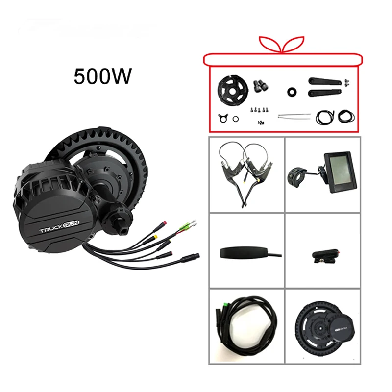 

EZBIKE 36V 500w TRUCK Mid Drive Motor ebike kit Bicycle controller Electric accessories e Bike Conversion Kits eBike Display