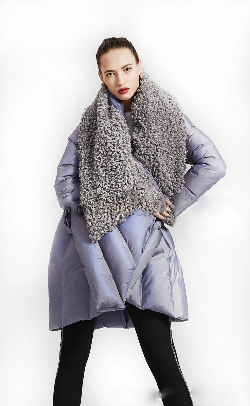 Высокое качество Зимняя коллекция Женский Длинный плащ с капюшоном пуховик женский зимний теплый ассиметричная длина толстый пуховик