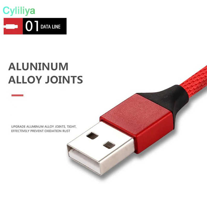 Кабель быстрой зарядки с разъемами типа c /Micro Usb 1 м 2 3 плетеные тканевые кабели из