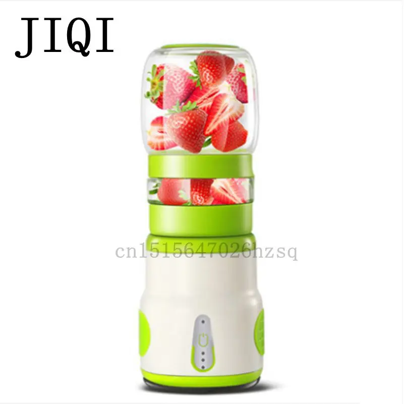 JIQI Household mini electric Portable Juicer Glass Juice Cup 222W big power , pink blue green JIQI Household mini electric Portable Juicer Glass Juice Cup 222W big power , pink blue green