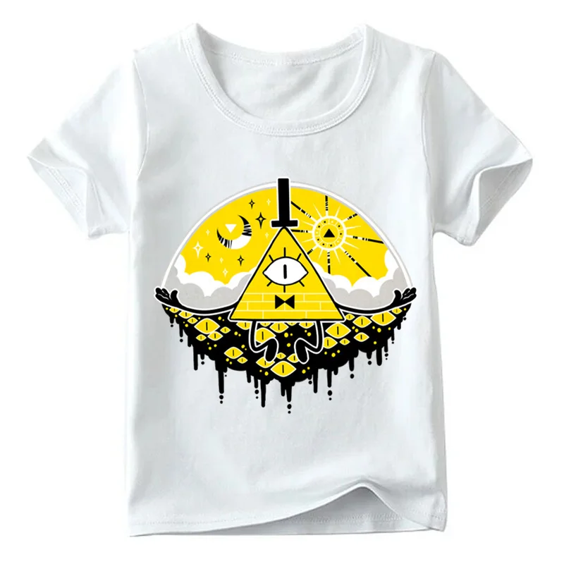 Одежда для маленьких мальчиков и девочек с рисунком Гравити Фолз Мэйбл Диппер детские летние топы с короткими рукавами, Детская забавная футболка ooo2415 - Цвет: WHITE T