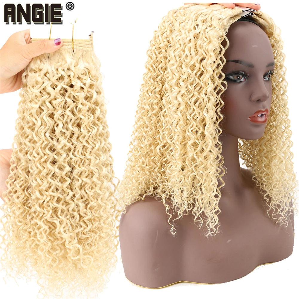 

Angie Synthetic Hair Weave Bundles Color 613 Kinky Curly Hair Extensions 100 Gram one Piece Weave Bundle