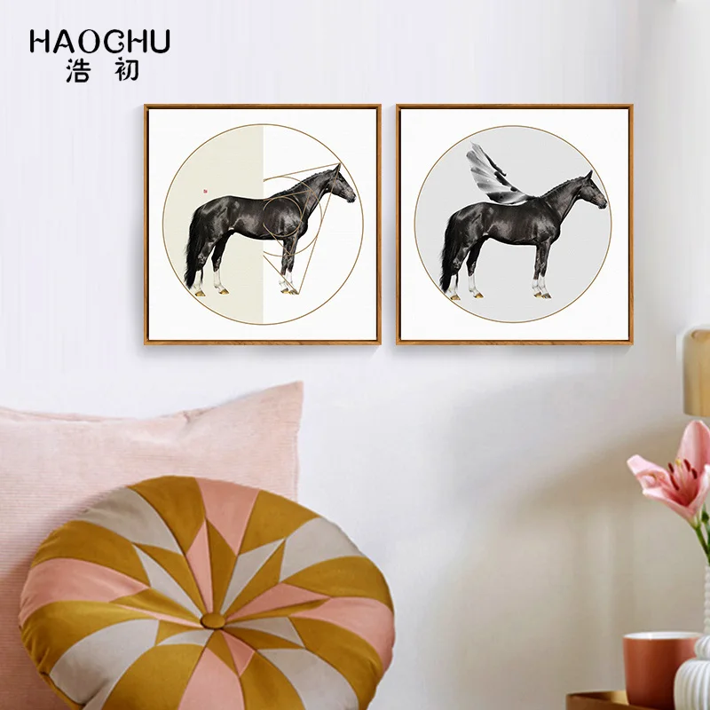 

HAOCHU Modern Pegasus Bedroom Wall Decoration Poster Canvas Printing the Living Room Art Oil Painting Home Decor Print Painting