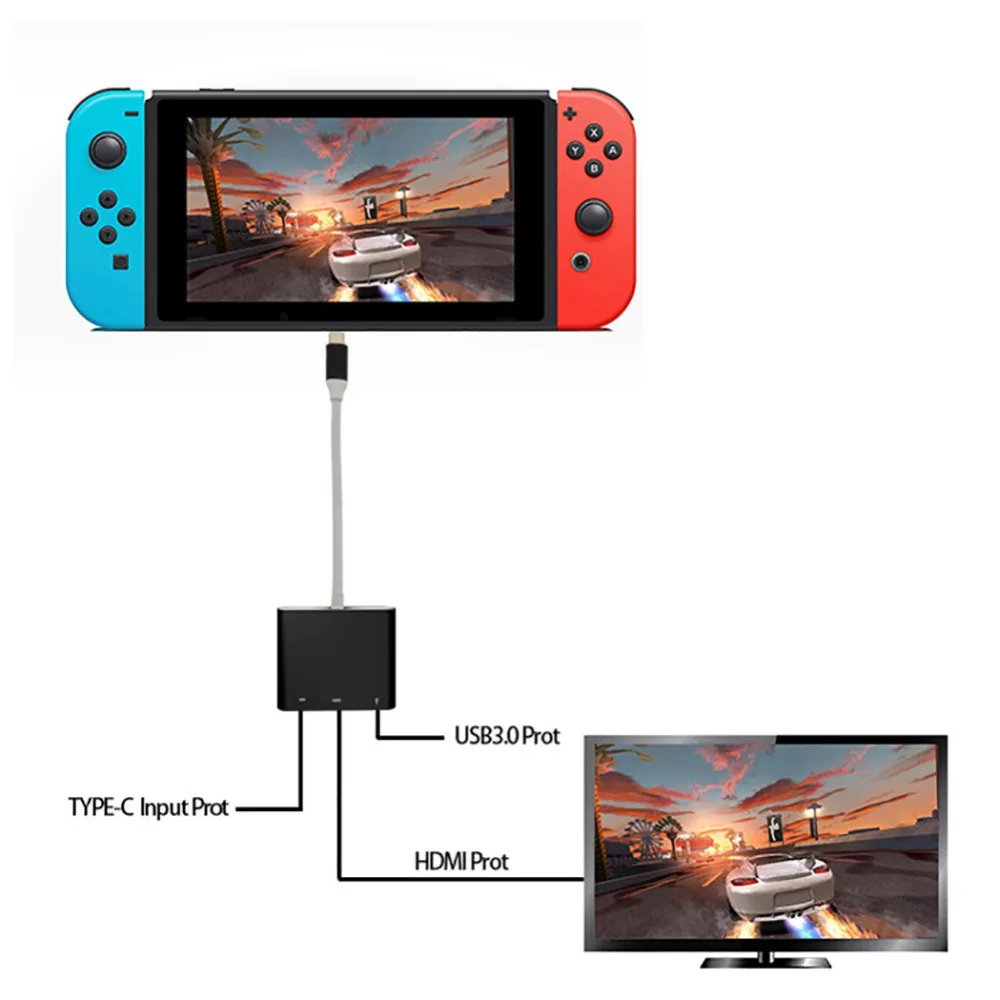 Hot 3 in 1 HDMI, Type-c, USB3.0 Converter For Nintendo Switch Game Console Video Output HDMI projection HD 4K/30fps Video Hot 3 in 1 HDMI, Type-c, USB3.0 Converter For Nintendo Switch Game Console Video Output HDMI projection HD 4K/30fps Video