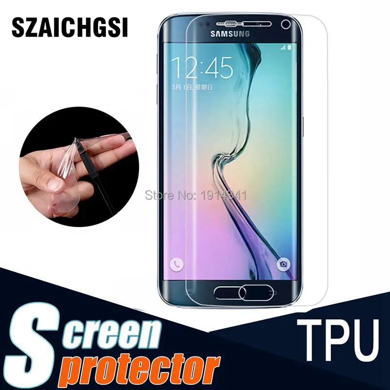 

SZAICHGSI wholesale 100pcs TPU Clear Full Cover Curved Part Screen Protector Guard for iPhone X 8 7 6 5 Samsung S 6 7 edge Plus