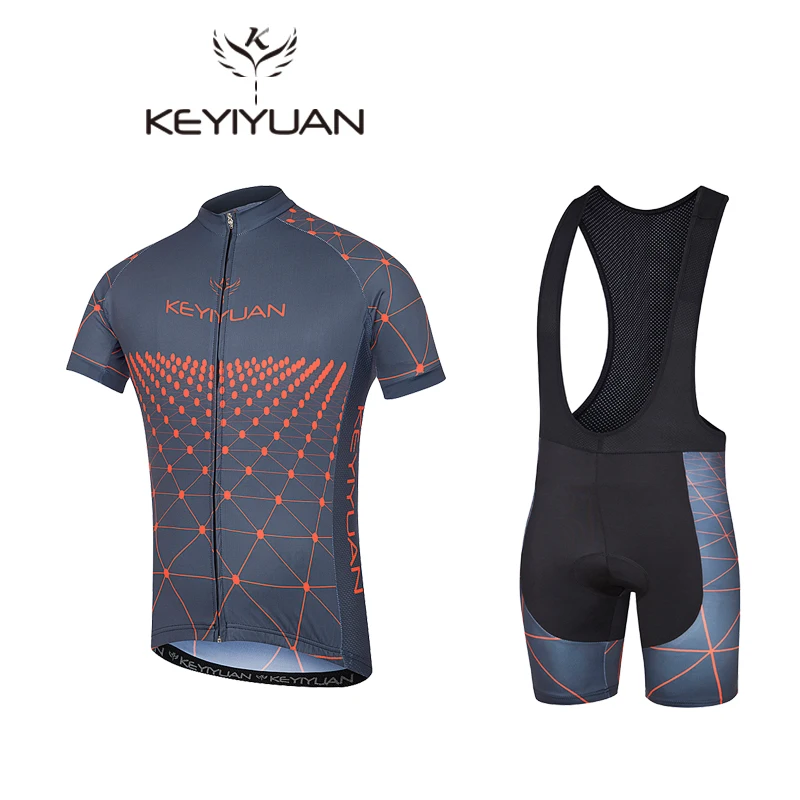 

2017 KEYIYUAN Breathable Cycling Jersey Team Mens Bike Ropa Ciclismo Short Sleeve Bicycle Jersey + (BIB) Shorts S-5XL