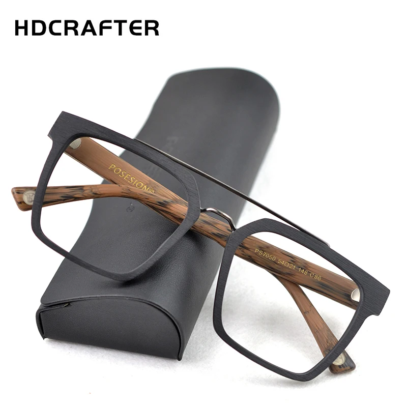 US $20.24 Hdcrafter Square Glasses Men Women Wooden Fashion Retro Prescription Optical Spectacle Eyeglasses Glasses Frame Vintage Eyewear