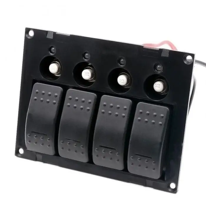 4PIN Single Lamp 4 Gang 4 Control Double Colors Indicator Switch Panel for Car Motorcycle Vehicle YAN88