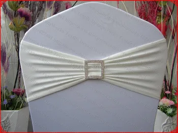 

Ivory Single Layer Spandex/Lycra/Expand Band With Square Diamond Buckle&Pin For Wedding Party Banquet Decorations