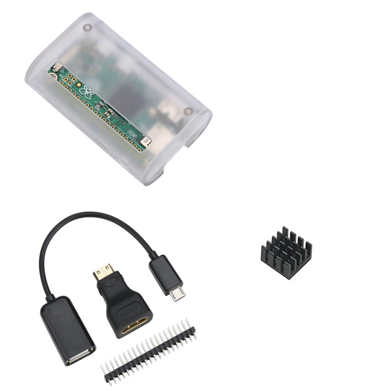 Raspberry Pi Zero W ABS Case with Heat Sink and 3 in 1 Adapter Kit