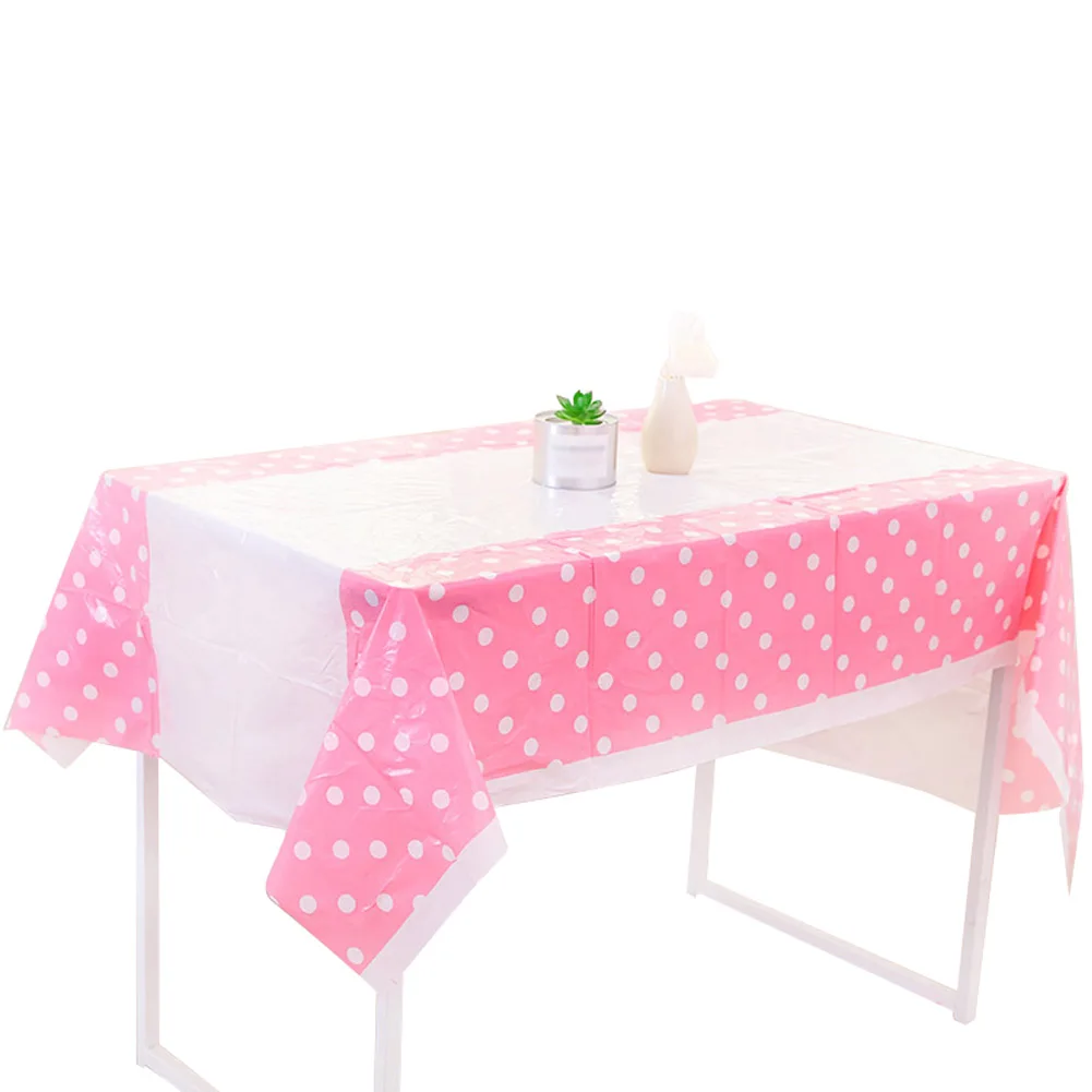 108X180CM PE Disposable Plastic Polka Dots Party Tablecloth Cover Cloth