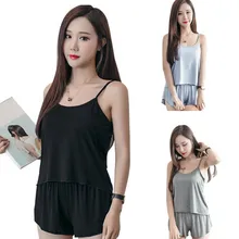 1 шт. сексуальное женское белье плюс размер из двух частей повседневное свободное однотонное платье без рукавов простое ночное белье модная летняя одежда