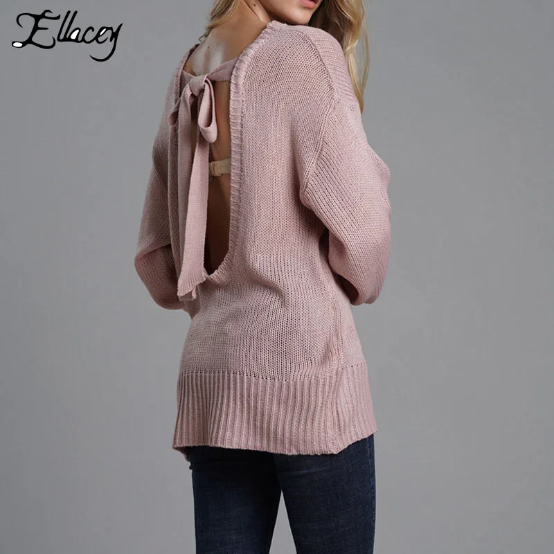 Open back bow sweater Clearance