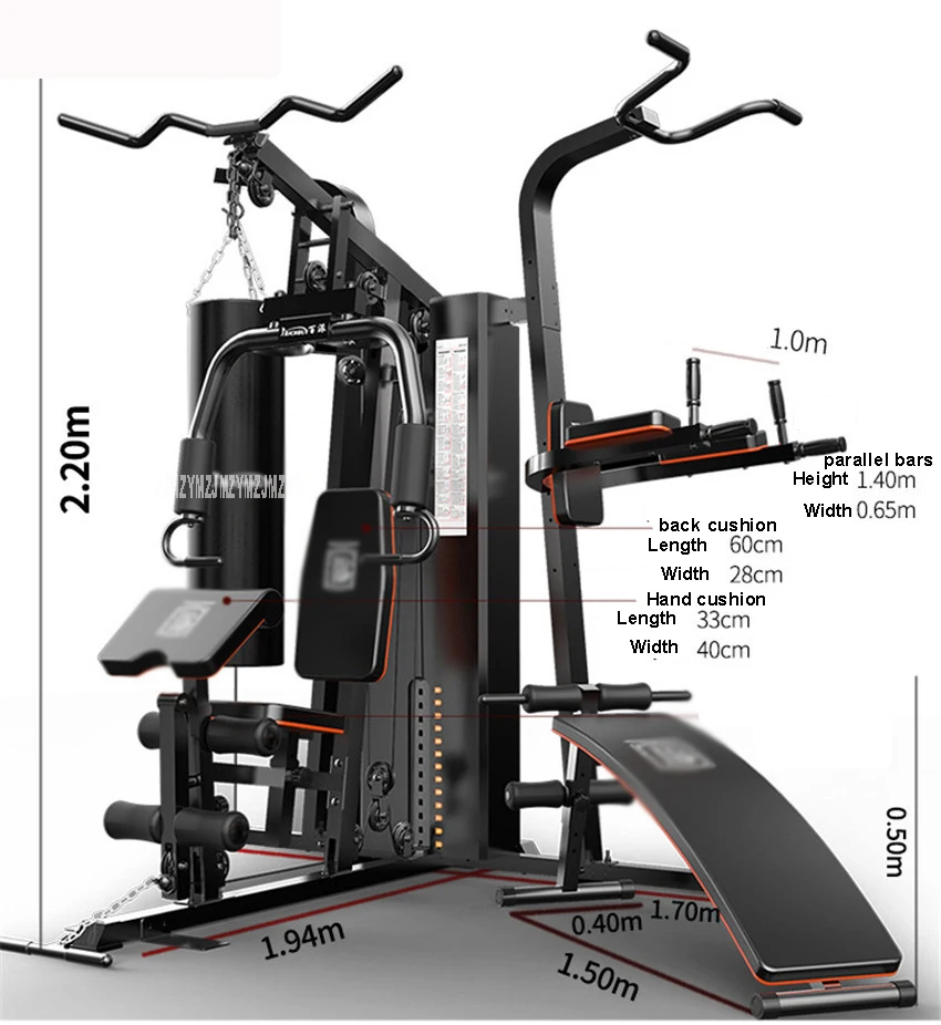 806A 7 в 1 комбинированное тренировочное интегрированное фитнес-оборудование тяга сидячая скамья с песком подтягивающая параллельная штанга тренажер для мышц рук