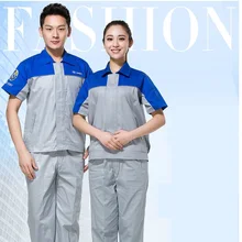 10 комплектов-рубашка и брюки) Авто 4 s магазин обслуживание работы одежда костюм мужские и женские костюмы короткий рукав вышивка логотип