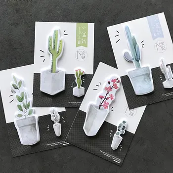 

4pcs/lot Cute small pot memo pad cactus plants paper sticky notes post notepad stationery papeleria school supplies kids gift