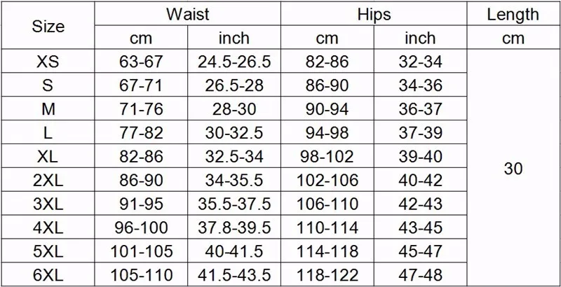2097 size chart