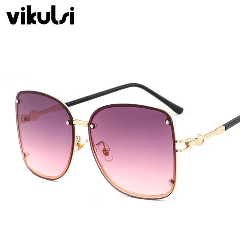 

Unique Fashion Square Sunglasses For Women Oversized Gradient Eyewear Lady Vintage Gold Metal Sun GlassTravel Beach Goggle UV400
