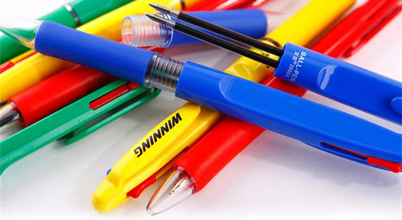 4 шт 2088A двухцветные красные и синие чернила 2 в 1 модели ручек 0,7 мм пресс шариковая ручка пластиковая ручка