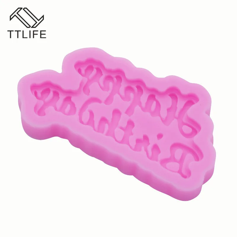 

TTLIFE 3D Happy Birthday Letters Silicone Mold Ice Jelly Chocolate Pastry Chocolate Baking Moulds Birthday Cake Decorating Tools