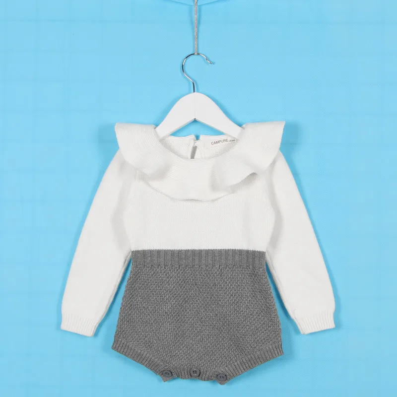 Baby Sweater Triangle Romper Knitted Jumpsuit Kids Girl Dresses Set