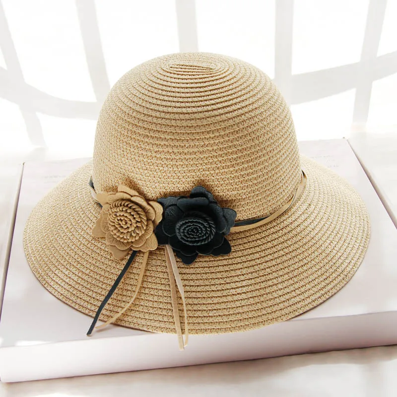 MATTYDOLIE новый цветок шляпа женская летняя шляпа большой боковой купол ВС Hat Открытый путешествие пляж Hat Visor соломенная шляпа