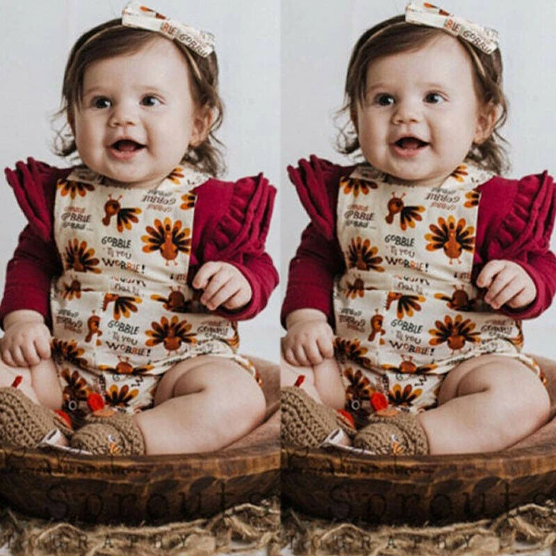 Mignon Bebe Fille Body Thanksgiving Mode Turquie Dessin Anime Imprimer Jeunes Enfants Vetements Combinaison Costume Aliexpress