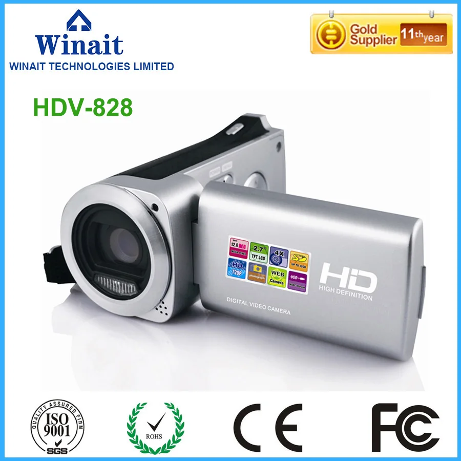 

Home use mini video camcorder HDV-828 HD 1280*720 max 18mp 2.7" LCD display photografia PC camera 10s self-timer USB/TV output