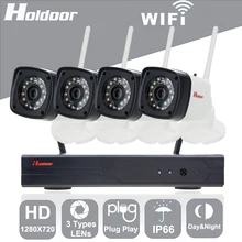 Holdoor 4CH NVR Комплект Системы Домашней Безопасности 720 P Ip-камера Беспроводной Проводной Сети Водонепроницаемый IP65 Motion Detect Ночного Видения