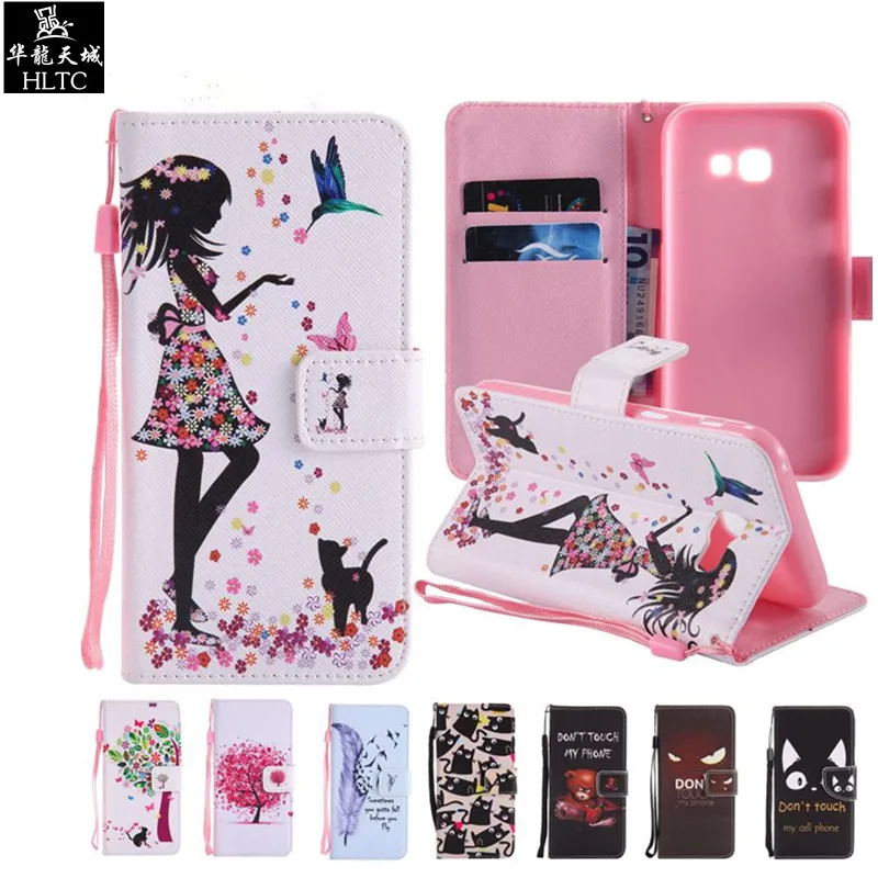 

For Coque Samsung Galaxy A5 2017 Phone Case Flip Cover Samsung Galaxy A5 2017 Case Card Wallet Leather Painted Cartoon Phone Bag