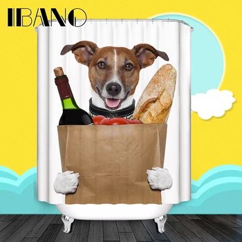 

Dog Cartoon Shower Curtains Fabric Bath Curtain Waterproof Bathroom Fabric Quality Customized Shower Curtain For Bathroom