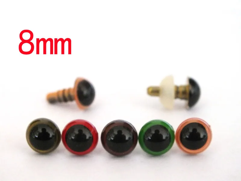 

50pairs/lot 8mm 5color Amigurumi Colored safety eyes--per color 10pairs