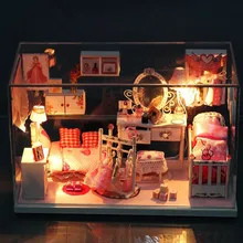 DIY красивая принцесса комната деревянный кукольный домик ручной работы ремесло сборка мебели миниатюры подарок украшение дома Дети головоломка кукла