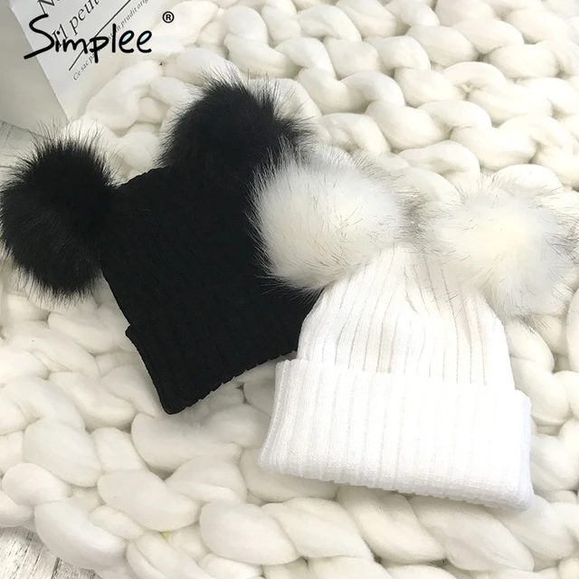 Simplee Winter pompon futrzany czapka z dzianiny czapka damska elegancka jesień białe skullies czapki casualowe w stylu streetwear ciepła kobieta czarna nakrętka tanie i dobre opinie Skullies czapki Poliester Dla dorosłych Kobiety Na co dzień Stałe AC106 Simplee Winter pompon futrzany czapka z dzianiny czapka damska elegancka jesień białe skullies czapki casualowe w stylu streetwear ciepła kobieta czarna nakrętka tanie i dobre opinie Skullies czapki Poliester Dla dorosłych Kobiety Na co dzień Stałe AC106