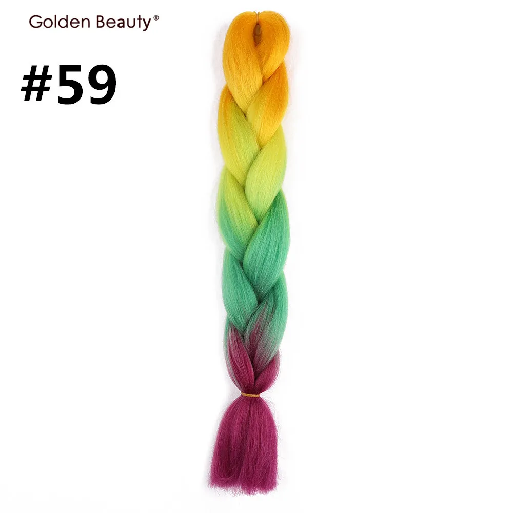 24 дюйма вязанные пряди Омбре пучки кос-жгутов синтетические волосы для плетеные косы наращивание волос Золотая красота - Цвет: #350
