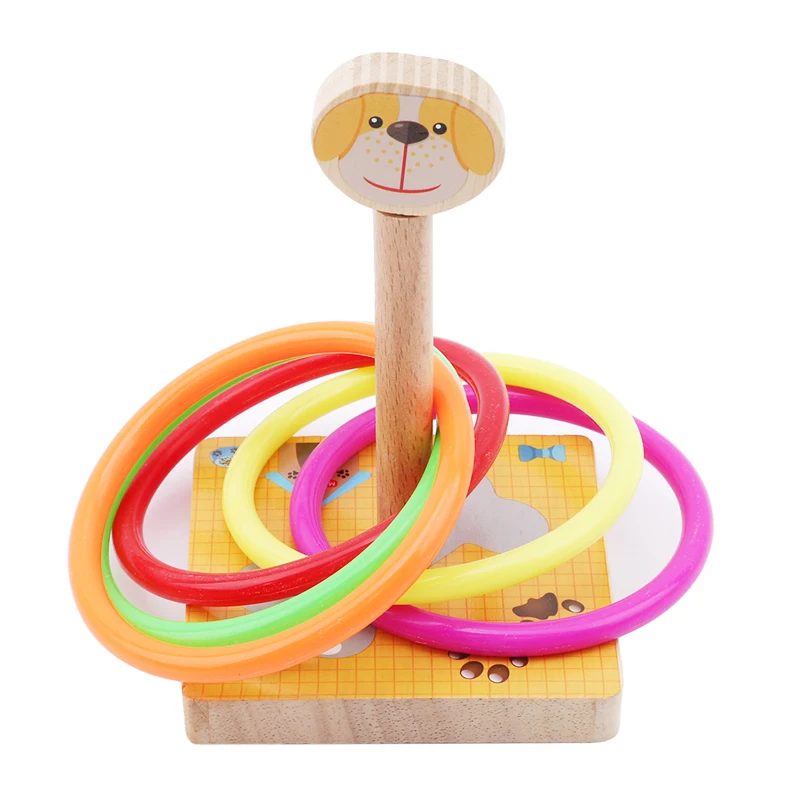 Деревянные игрушки милые животные метательные Кольца Развивающие игрушки для детей 3 лет Brinquedo развивающие игрушки