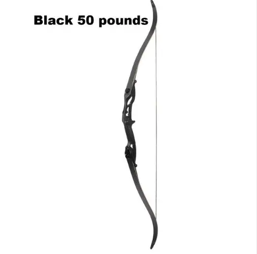 Junxiing 56 дюймов изогнутый лук 30-50 фунтов F179 американские охотничьи Луки традиционный длинный раздельный лук для наружной стрельбы - Цвет: 50 LBS Black